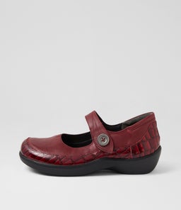 GLORIA W ZR PINOT BURGUNDY PATENT CROC LEATHER