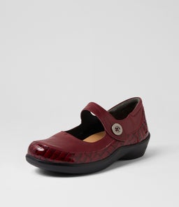 GLORIA W ZR PINOT BURGUNDY PATENT CROC LEATHER