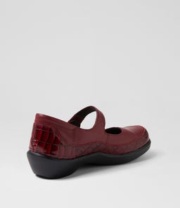 GLORIA W ZR PINOT BURGUNDY PATENT CROC LEATHER