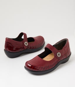 GLORIA W ZR PINOT BURGUNDY PATENT CROC LEATHER