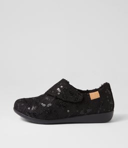 FLISS XW ZR BLACK SEQUIN FLORAL FABRIC