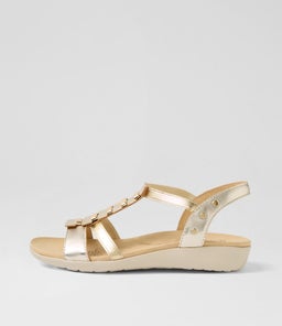 ULOVER W ZR PALE GOLD LEATHER ELASTIC
