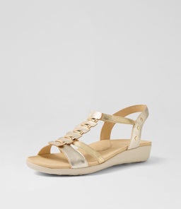 ULOVER W ZR PALE GOLD LEATHER ELASTIC