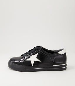 ALYSIA W ZR BLACK WHITE WRINKLE PATENT