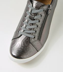 DIANN XF ZR PEWTER EMBOSSED LEATHER