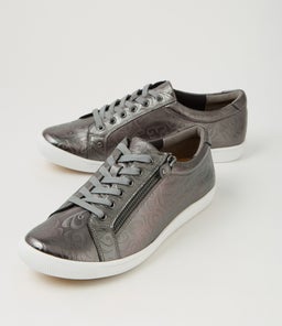 DIANN XF ZR PEWTER EMBOSSED LEATHER