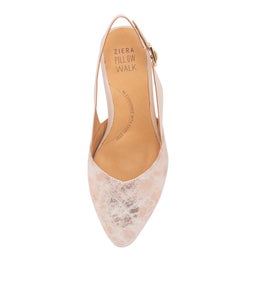 VEERA XW ZR ROSE SATIN METAL PALE PINK LEATHER