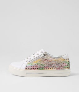 AYLEEN W ZR WHITE MULTI DOT LEATHER