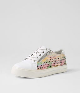 AYLEEN W ZR WHITE MULTI DOT LEATHER