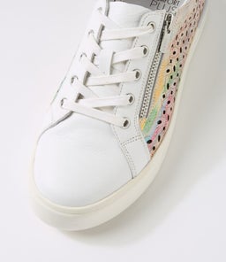 AYLEEN W ZR WHITE MULTI DOT LEATHER