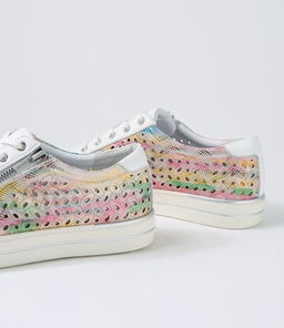 AYLEEN W ZR WHITE MULTI DOT LEATHER