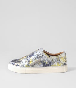 POPPIES XF ZR NAVY&SILVER FLORAL SILVER LEATHER