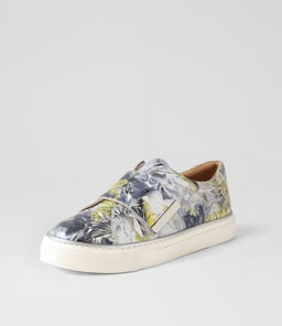 POPPIES XF ZR NAVY&SILVER FLORAL SILVER LEATHER