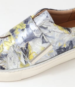 POPPIES XF ZR NAVY&SILVER FLORAL SILVER LEATHER