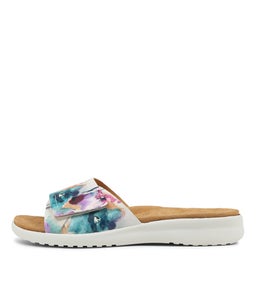BARLAD XW ZR PANSY FLORAL WHITE SOLE LEATHER