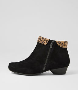 CATHAL XW ZR BLACK TAN LEOPARD SUEDE