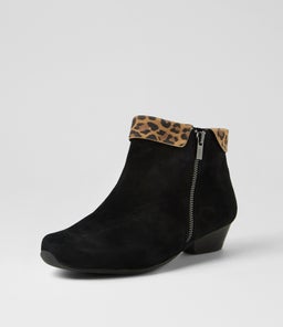 CATHAL XW ZR BLACK TAN LEOPARD SUEDE