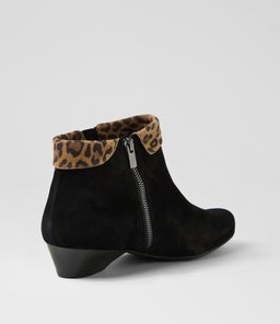 CATHAL XW ZR BLACK TAN LEOPARD SUEDE