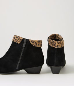 CATHAL XW ZR BLACK TAN LEOPARD SUEDE