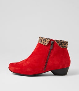 CATHAL XW ZR RED TAN LEOPARD SUEDE