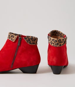 CATHAL XW ZR RED TAN LEOPARD SUEDE