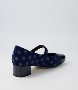 KOWDER W ZR NAVY NAVY SPOT PATENT SUEDE