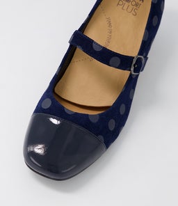 KOWDER W ZR NAVY NAVY SPOT PATENT SUEDE
