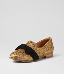 TARNOW XF ZR CAMEL&GOLD LEOPARD BLACK PONY SUEDE