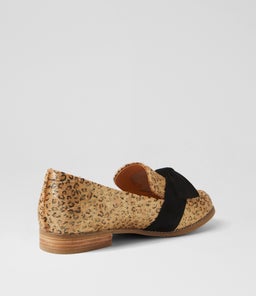 TARNOW XF ZR CAMEL&GOLD LEOPARD BLACK PONY SUEDE