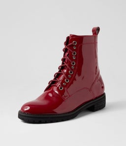 MANGOES W ZR DK RED PATENT LEATHER