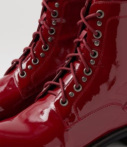 MANGOES W ZR DK RED PATENT LEATHER