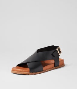 HANAKO W ZR BLACK TAN LEATHER