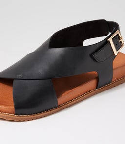 HANAKO W ZR BLACK TAN LEATHER