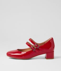 KAROLY W ZR DK RED PATENT LEATHER