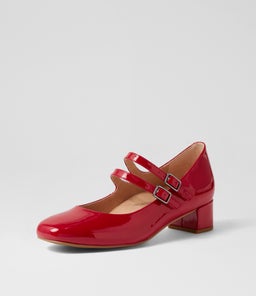 KAROLY W ZR DK RED PATENT LEATHER
