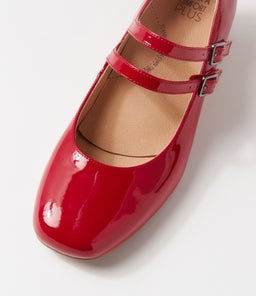KAROLY W ZR DK RED PATENT LEATHER