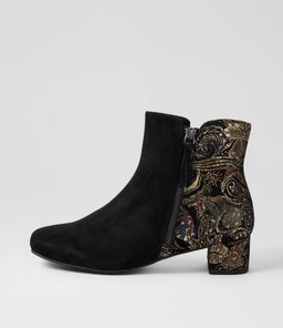 KELMAR W ZR BLACK BLACK ROYAL PRINT SUEDE
