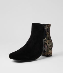 KELMAR W ZR BLACK BLACK ROYAL PRINT SUEDE