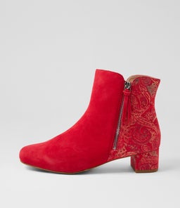 KELMAR W ZR RED RED ROYAL PRINT SUEDE