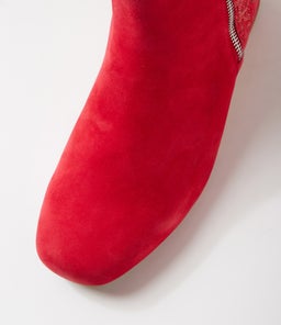 KELMAR W ZR RED RED ROYAL PRINT SUEDE
