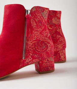 KELMAR W ZR RED RED ROYAL PRINT SUEDE