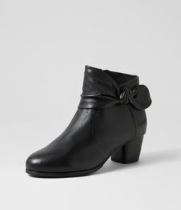 GROOVIE W ZR BLACK BLACK HEEL LEATHER