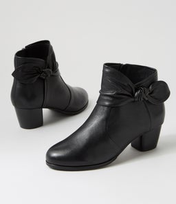 GROOVIE W ZR BLACK BLACK HEEL LEATHER