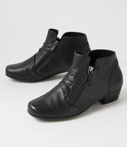 QUENNO XW ZR BLACK BLACK HEEL LEATHER