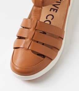 DIANEY XF ZR DK TAN WHITE SOLE LEATHER