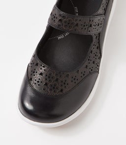 SANELLE XF ZR BLACK WHITE SOLE LEATHER