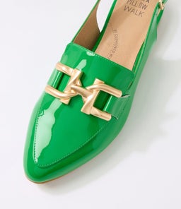 LIZZAH W ZR BRIGHT EMERALD PATENT LEATHER