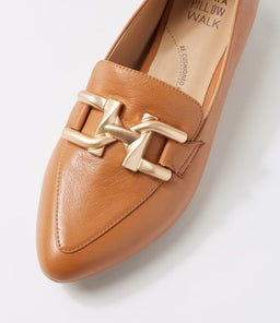 LOOPIE W ZR DK TAN LEATHER