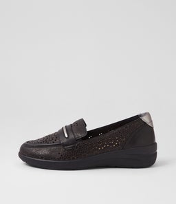NERRIDA W ZR BLACK PEWTER LEATHER