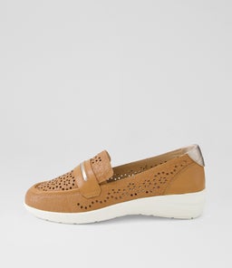 NERRIDA W ZR DK TAN CHAMPAGNE LEATHER